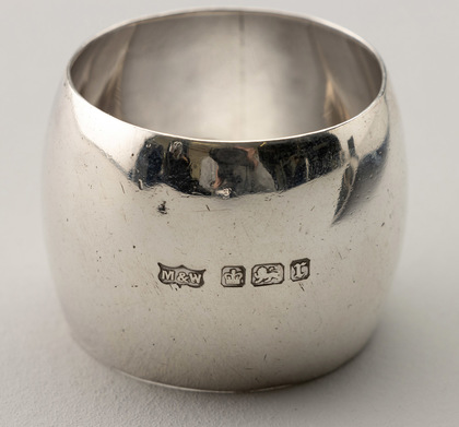 Antique Sterling Silver Bulldog Napkin Ring